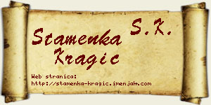 Stamenka Kragić vizit kartica